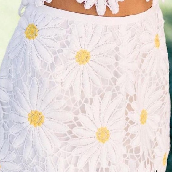 New Saylor x Free People Daisy Morgana M 8/10 Textured Floral Lace High Waist - Picture 6 of 11
